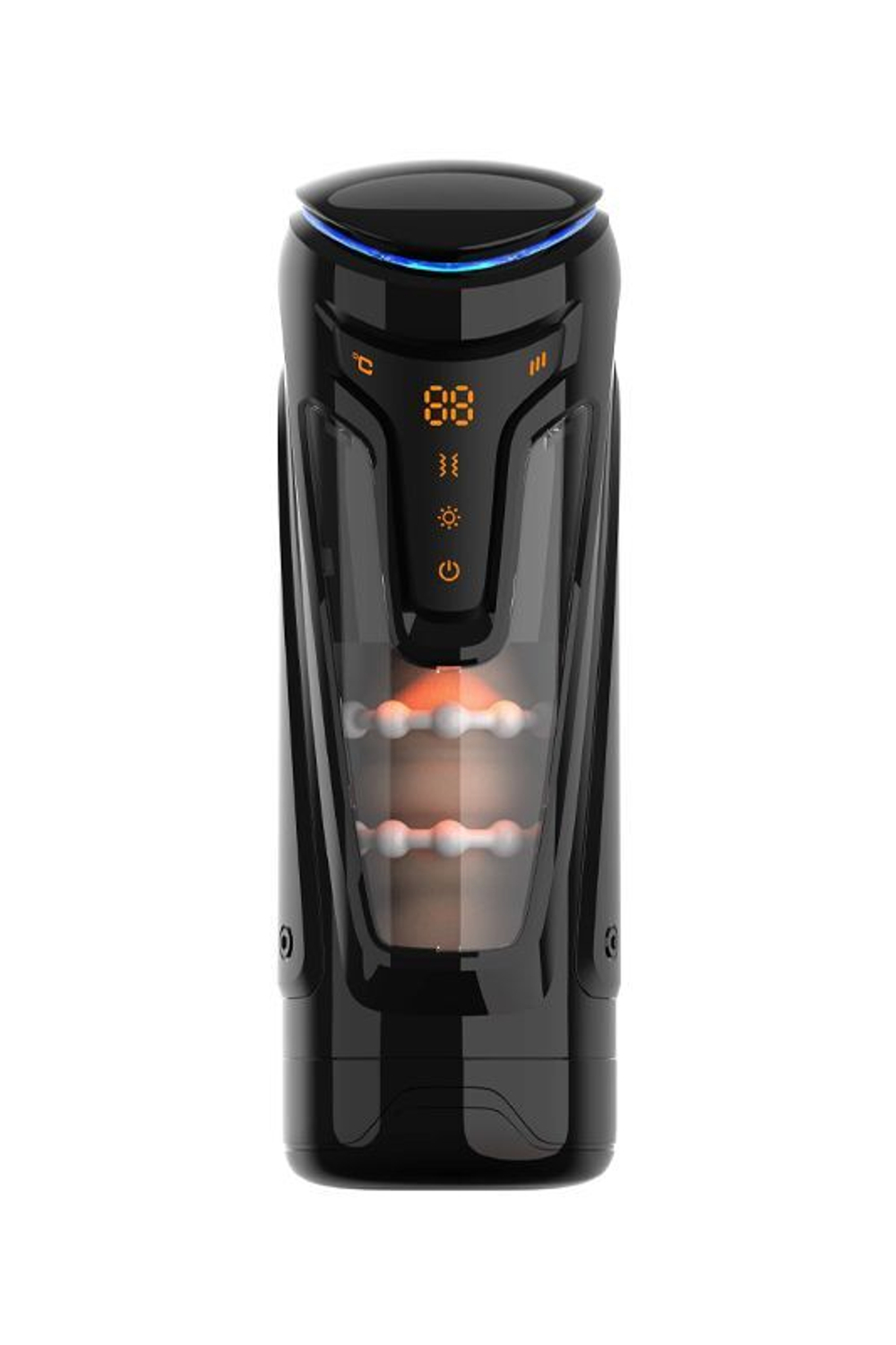 Пульсирующий нереалистичный мастурбатор с вибрацией и теплом Warrior-X