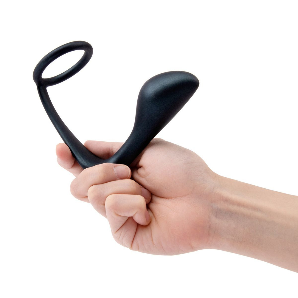 Черное эрекционное кольцо со стимулятором простаты ringer cock ring & plug