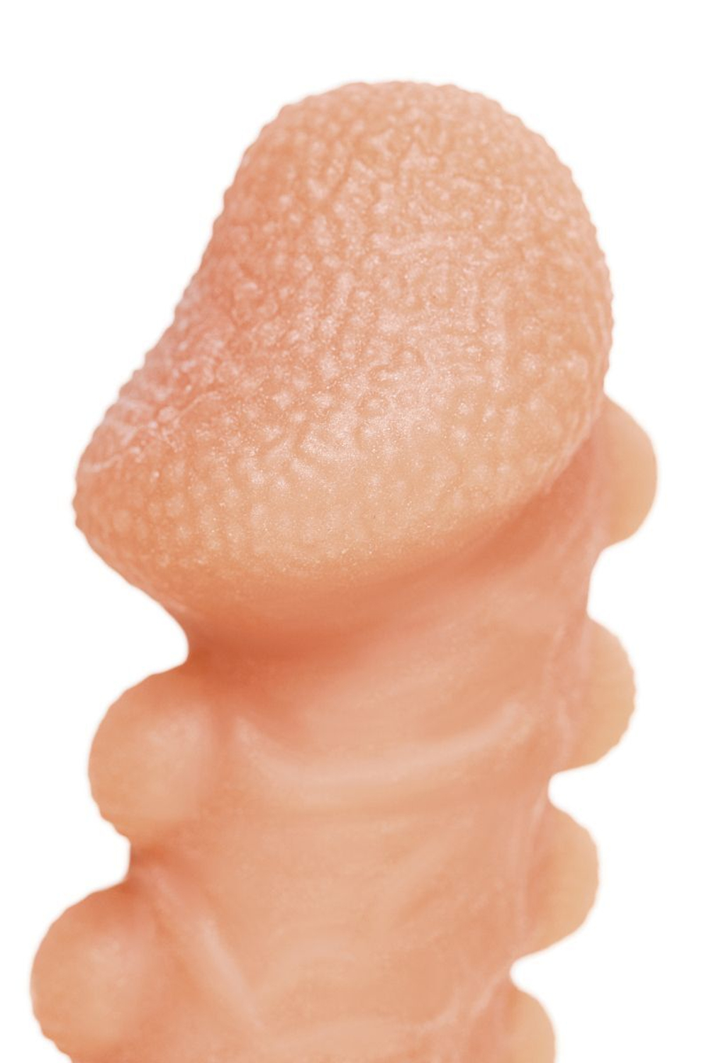 Телесная закрытая насадка с шишечками cock sleeve 008 size m - 15,6 см.