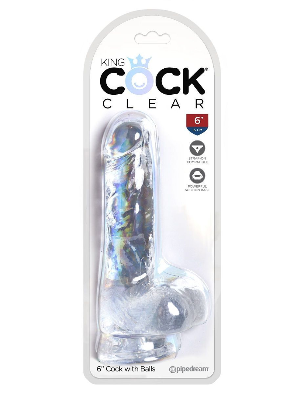 Фаллоимитатор king cock clear 6  cock with balls - 17,8 см.