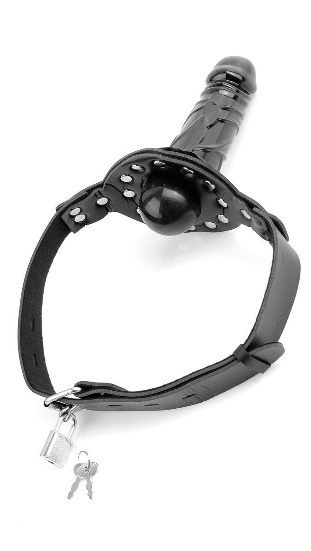 Чёрный кляп с фаллоимитатором deluxe ball gag with dildo