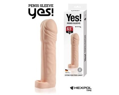 Телесная насадка-удлинитель со вставкой размера s - 16 см.