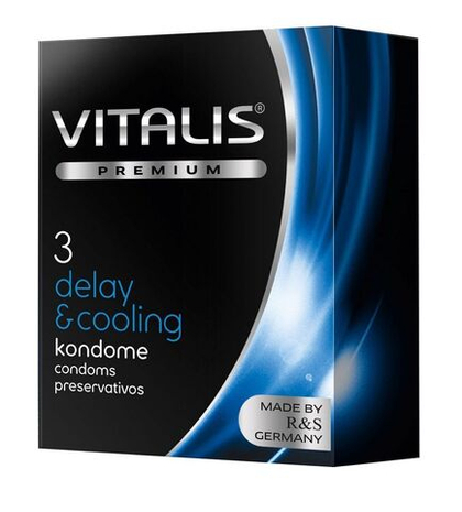 Презервативы Vitalis Premium Delay & Cooling с охлаждающим эффектом