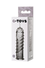 Прозрачная насадка на пенис toyfa a-toys - 15,5 см.