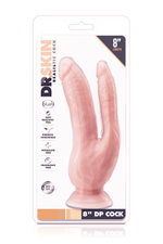 Телесный фаллоимитатор 8 inch dp cock - 20,32 см.