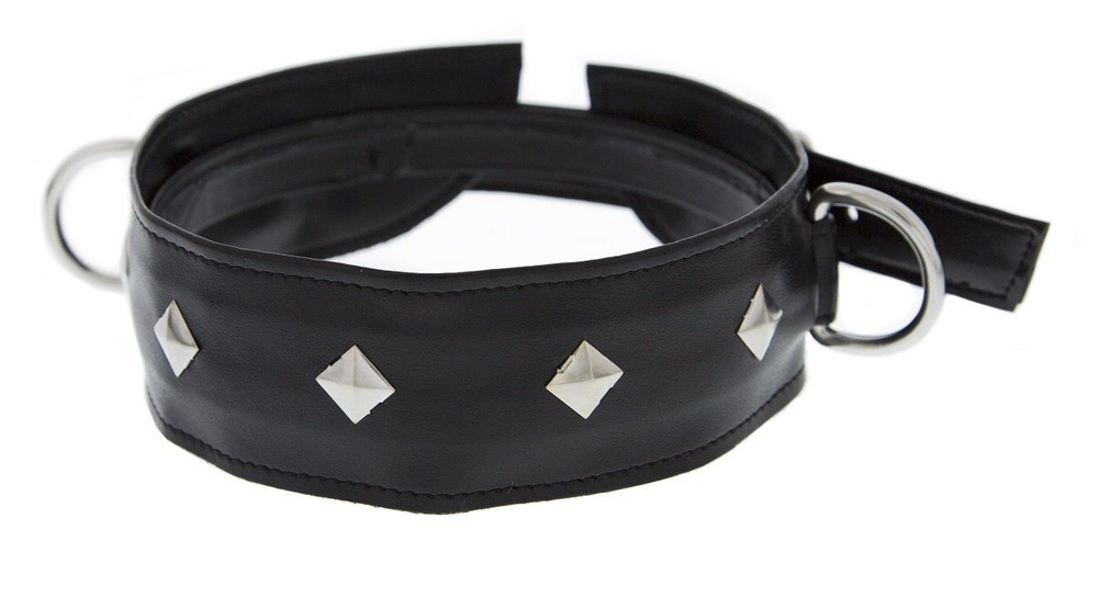 Полиуретановый ошейник с пуклями и d-кольцами collar with studs