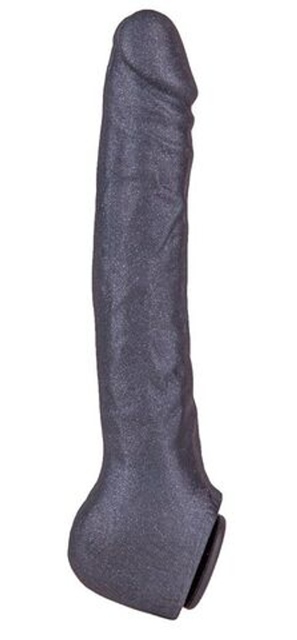 Чёрная фаллическая насадка BLACK BENT 3 - 22 см.
