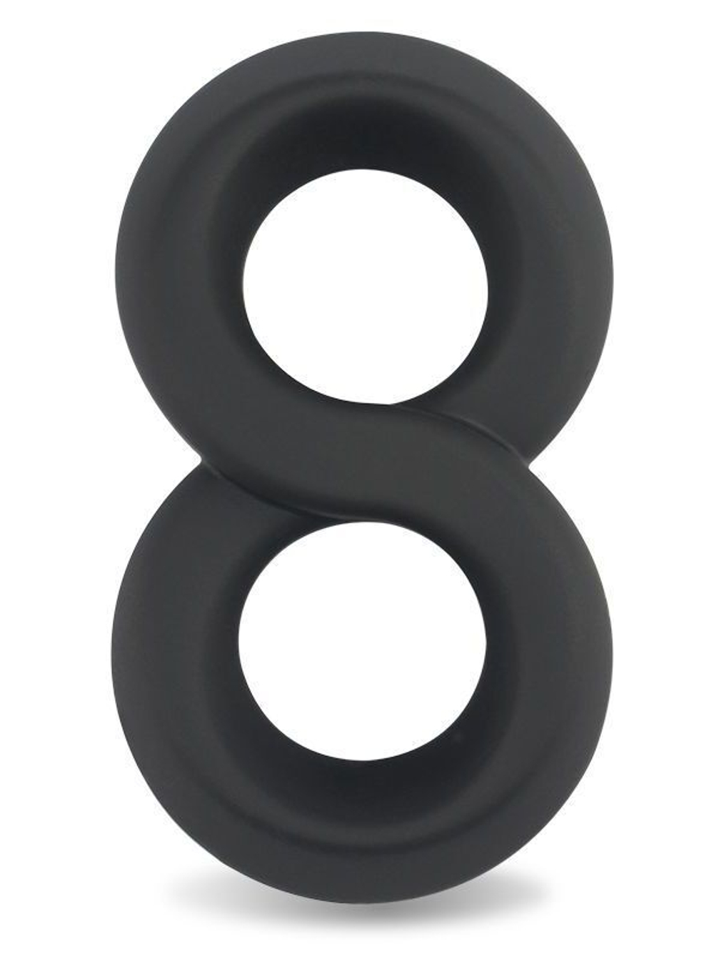 Черное двойное эрекционное кольцо ultra soft platinum cure silicone cockring