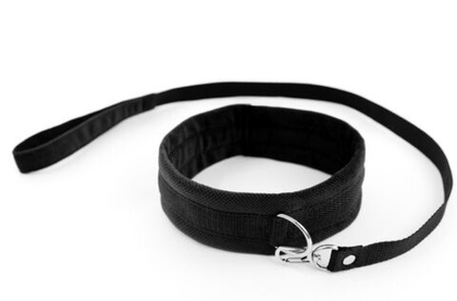 Черный ошейник my rules с поводком