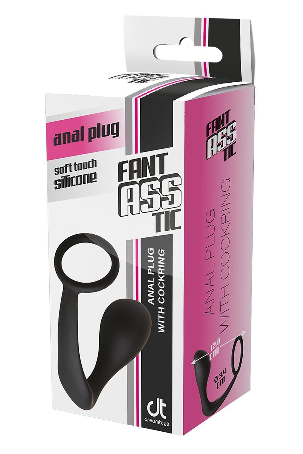 Черное эрекционное кольцо с анальной пробкой anal plug with cockring