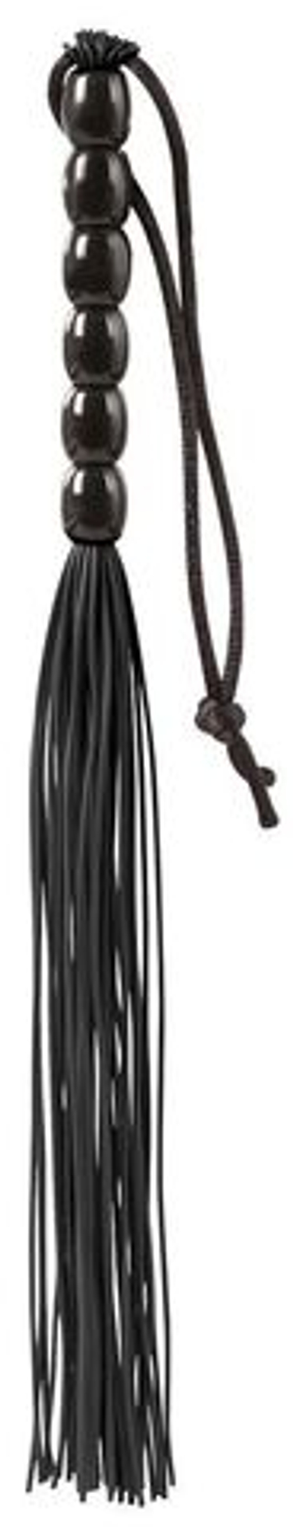 Чёрная мини-плеть из резины rubber mini whip - 22 см.
