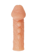 Телесная закрытая насадка с шишечками cock sleeve 008 size s - 13,8 см.