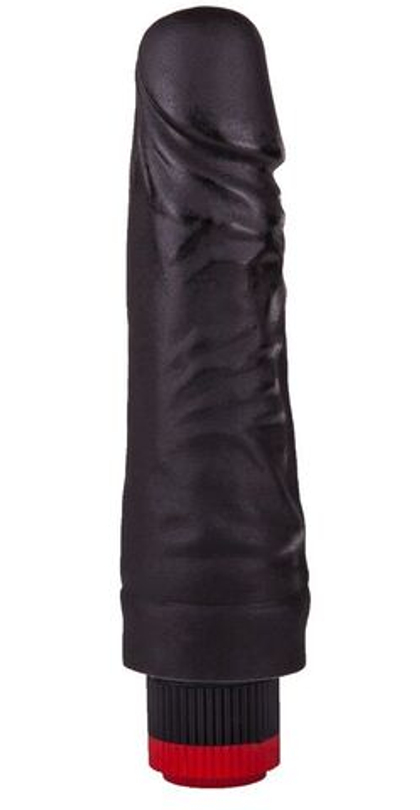 Вибратор-реалистик черного цвета - 17,5 см.