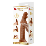 Коричневый фаллоимитатор с подвижной кожей sharife - 25,4 см.