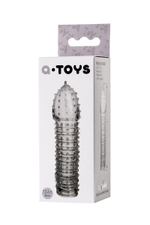 Прозрачная закрытая насадка на пенис toyfa a-toys - 15,2 см.