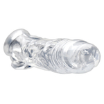 Прозрачная насадка для увеличения члена realistic clear penis enhancer and ball stretcher - 20,3 см.
