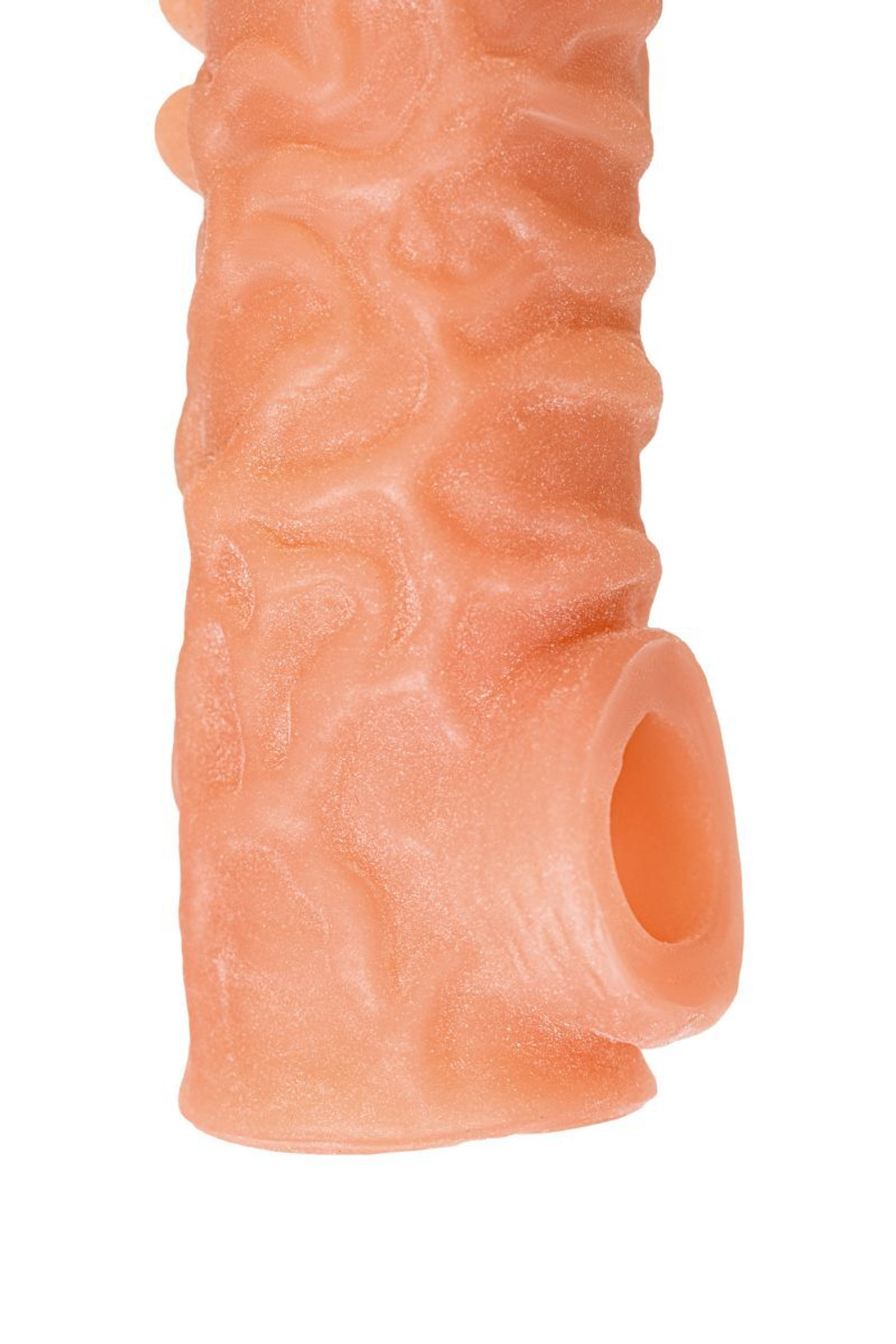 Телесная закрытая насадка с шершавой головкой cock sleeve 007 size l - 17,6 см.