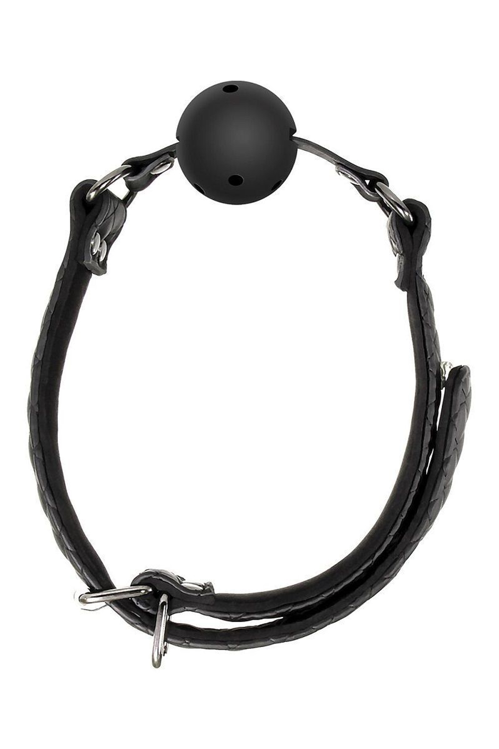 Черный кляп-шарик ball gag diamond