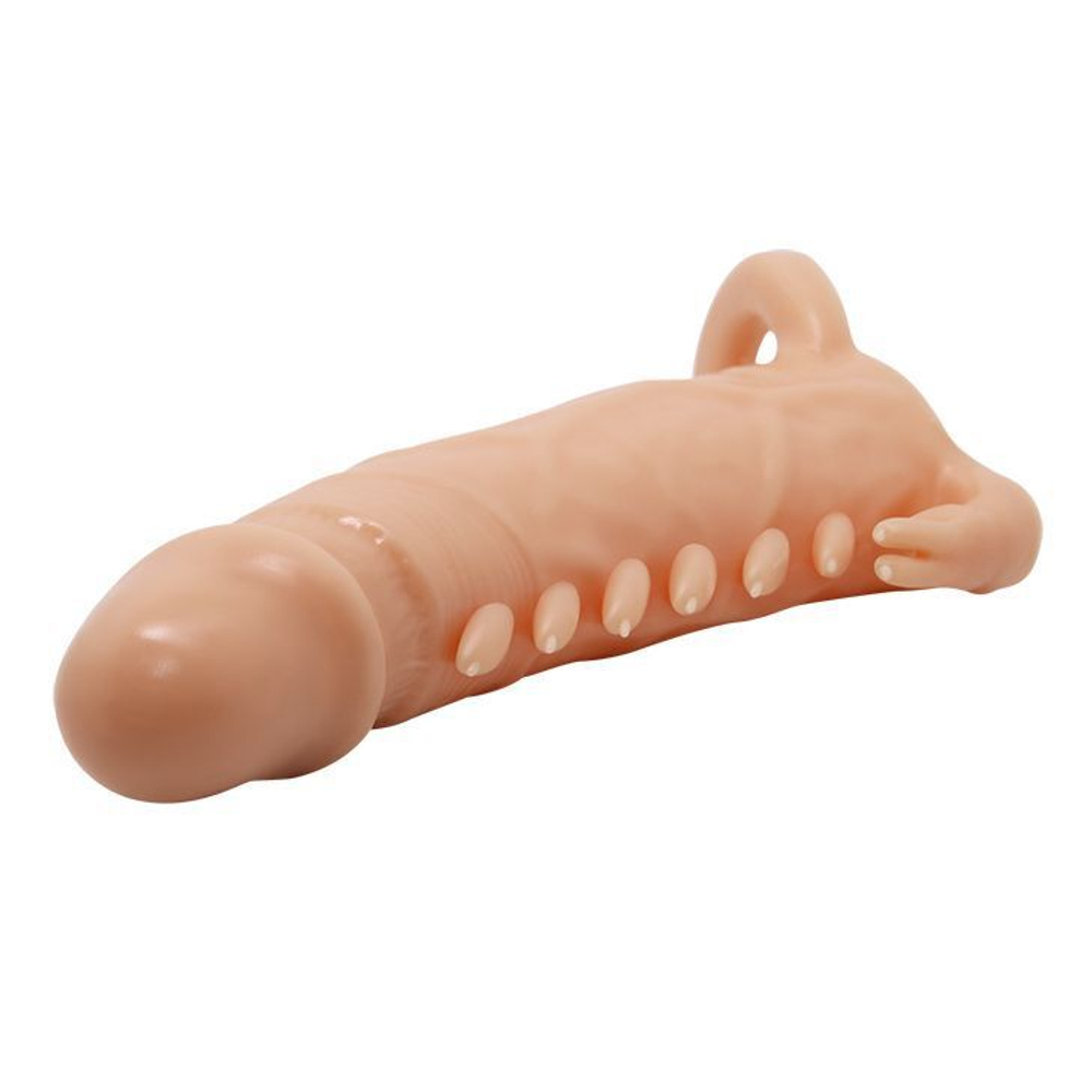 Телесная удлиняющая насадка penis sleeve emmitt - 17 см.