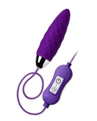 Фиолетовое узенькое виброяйцо с пультом управления A-Toys Cony, работающее от USB
