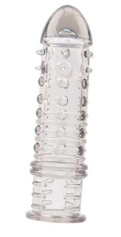 Дымчатая насадка на пенис swirls sleeve - 16 см.