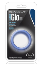 Голубое люминесцентное кольцо silicone glo cock ring