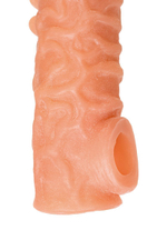Телесная закрытая насадка с шершавой головкой cock sleeve 007 size l - 17,6 см.