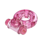 Розовое эрекционное виброкольцо Pink Bear