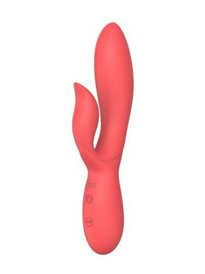 Коралловый вибратор-кролик из силикона isida - 21 см.