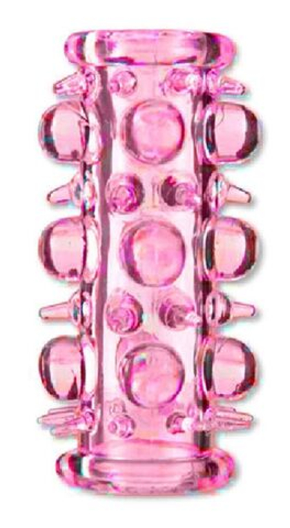 Розовая насадка на пенис с шипами и шишечками