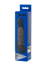 Чёрная насадка на пенис xlover c подхватом - 19,5 см.