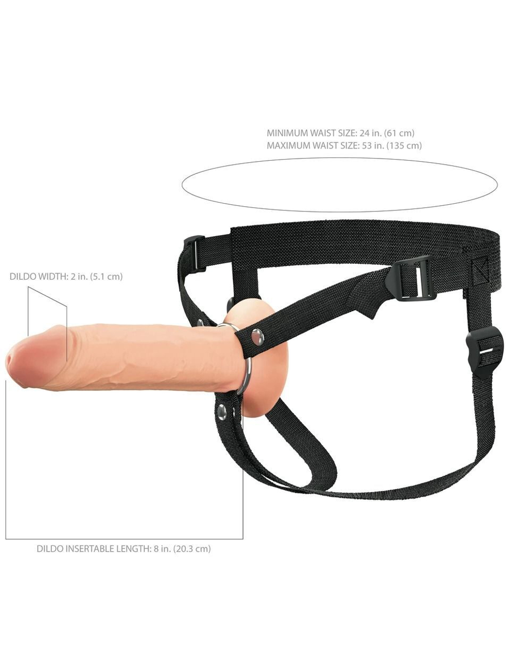 Полый страпон на ремнях hollow silicone strap-on