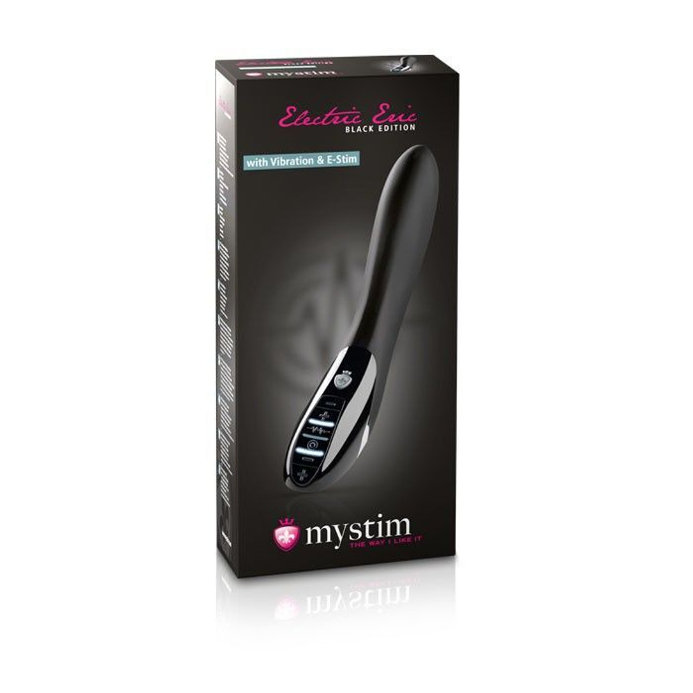 Черный вибратор с миостимуляцией mystim electric eric black edition - 27 см.
