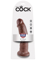 Коричневый фаллоимитатор 9  cock - 22,9 см.