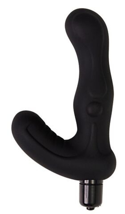 Черный вибромассажер простаты titan - 15 см.