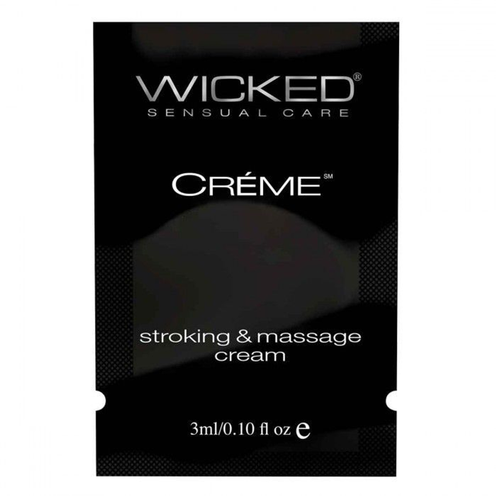 Крем для массажа и мастурбации wicked stroking and massage creme - 3 мл.