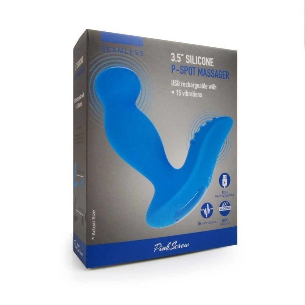 Синий вибромассажер простаты 3,5’’ p-spot massager - 12,5 см.