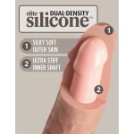 Телесный вибратор 7  vibrating silicone dual density cock with remote с пультом ду - 21 см.