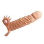 Телесная удлиняющая вибронасадка penis sleeve connor - 17 см.