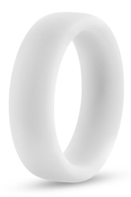 Белое люминесцентное эрекционное кольцо silicone glo cock ring