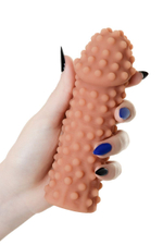 Телесная насадка на фаллос с бугорками extreme sleeve 010 m-size - 14 см.