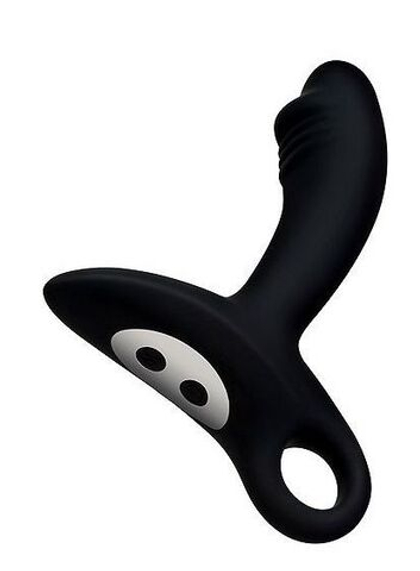 Черный силиконовый анальный вибромассажер erokay