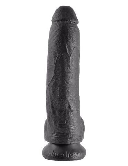 Чёрный фаллоимитатор 9  Cock with Balls - 22,9 см.