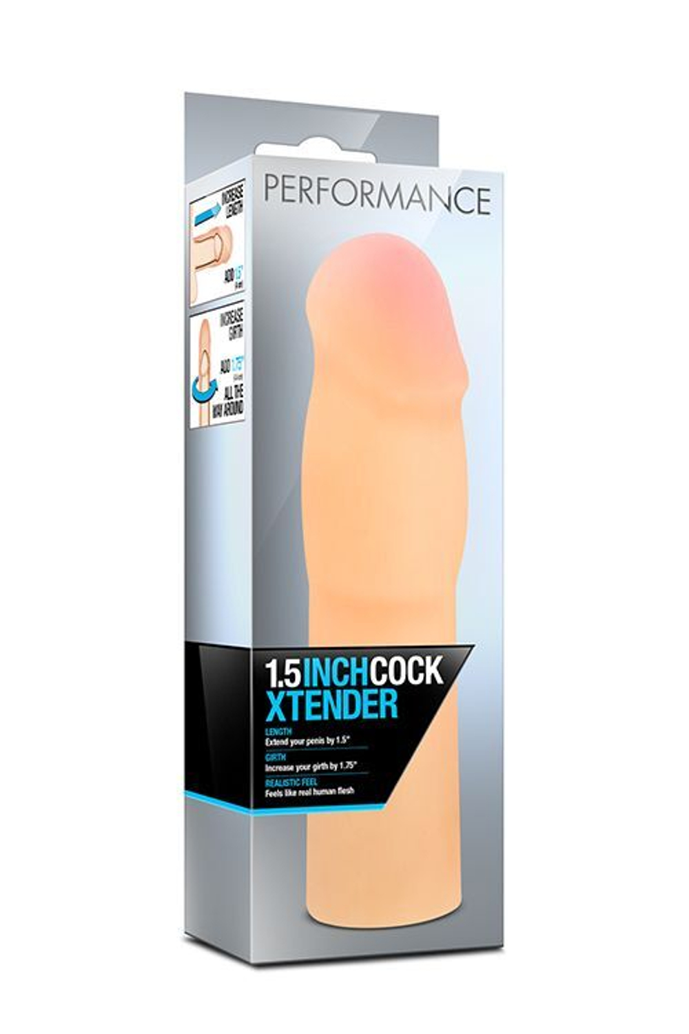 Телесная насадка-удлинитель на пенис performance 1.5inch cock xtender - 16 см.