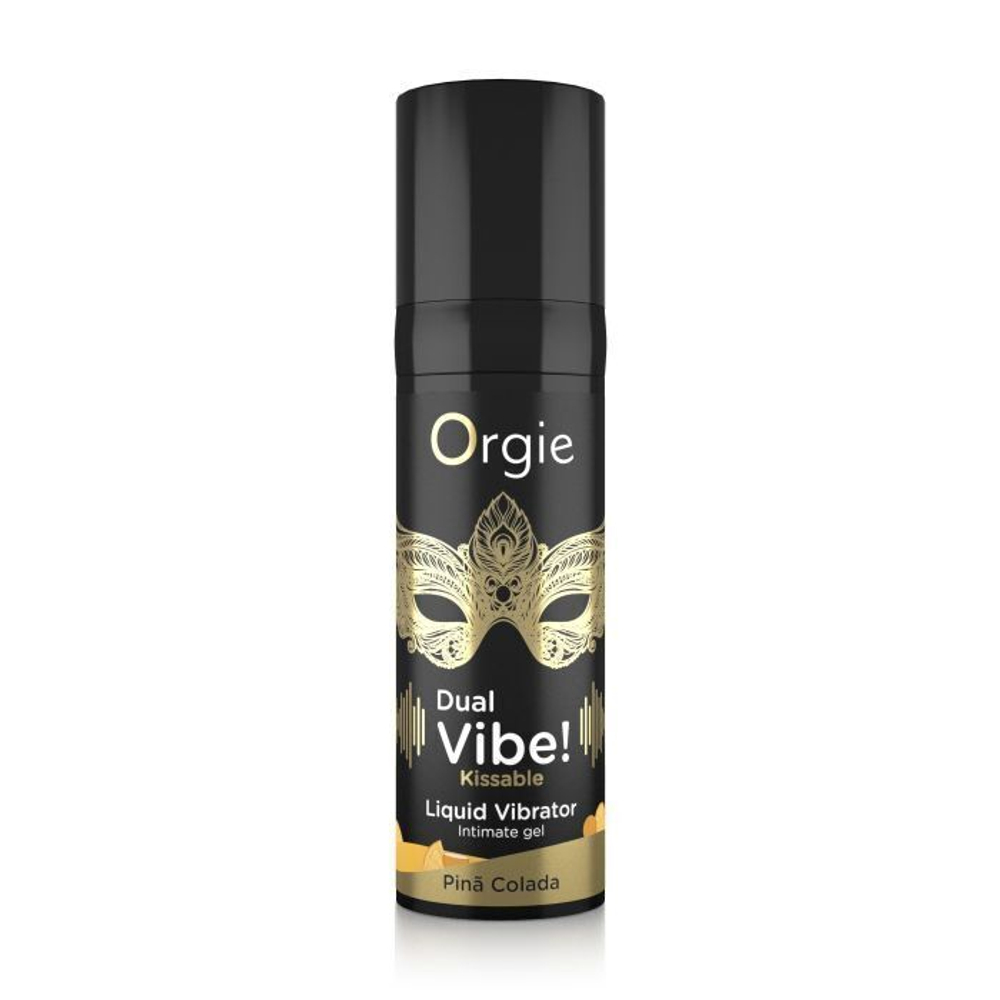 Съедобный гель Dual Vibe с эффектом вибрации и вкусом - 15 мл.