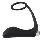Черное эрекционное кольцо с анальной вибропробкой vibrating ring & plug