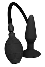 Чёрная анальная пробка с функцией расширения inflatable plug