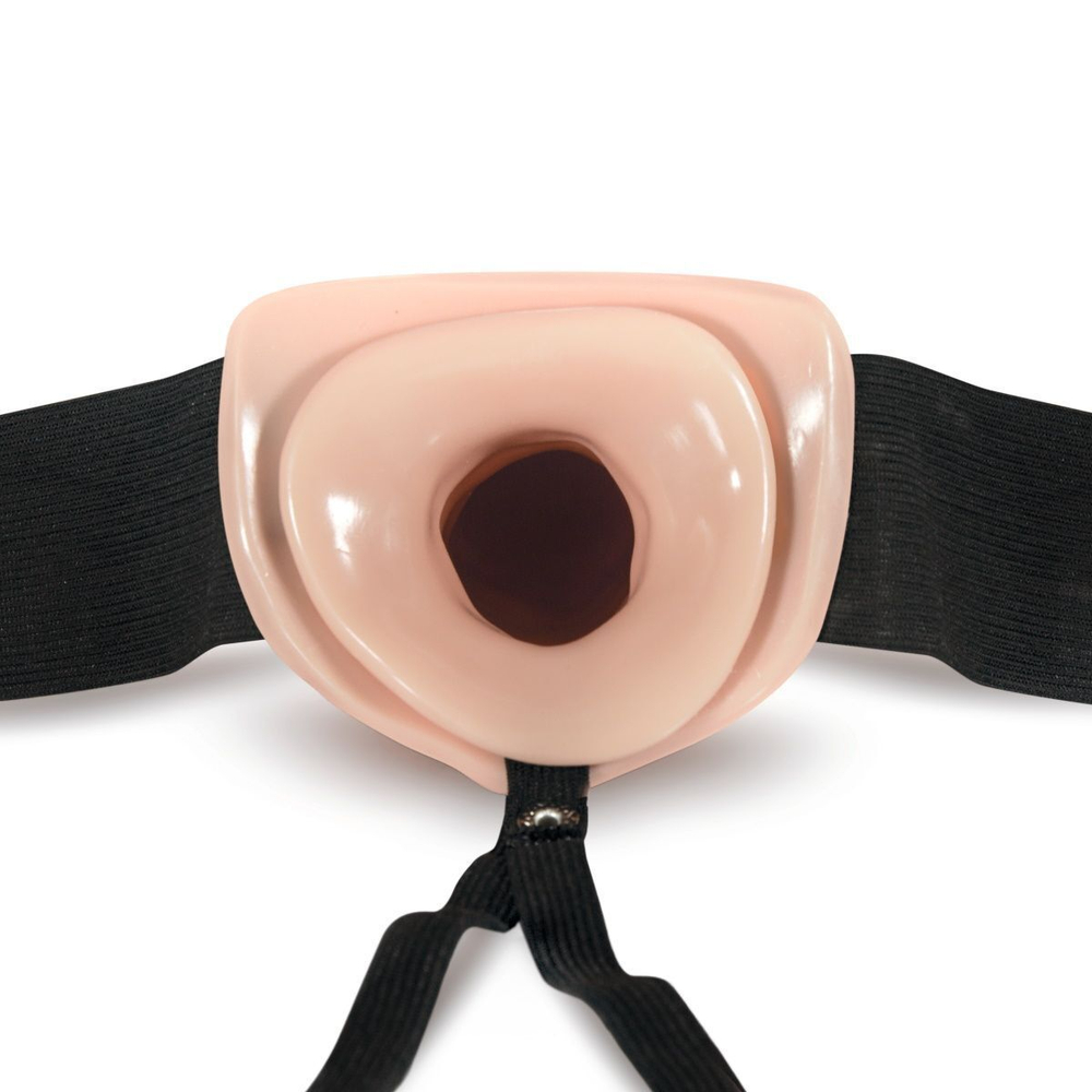 Телесный полый страпон dr. skin 6 inch hollow strap on - 15,2 см.