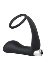 Черное эрекционное кольцо с вибропробкой vibrating anal plug with cockring