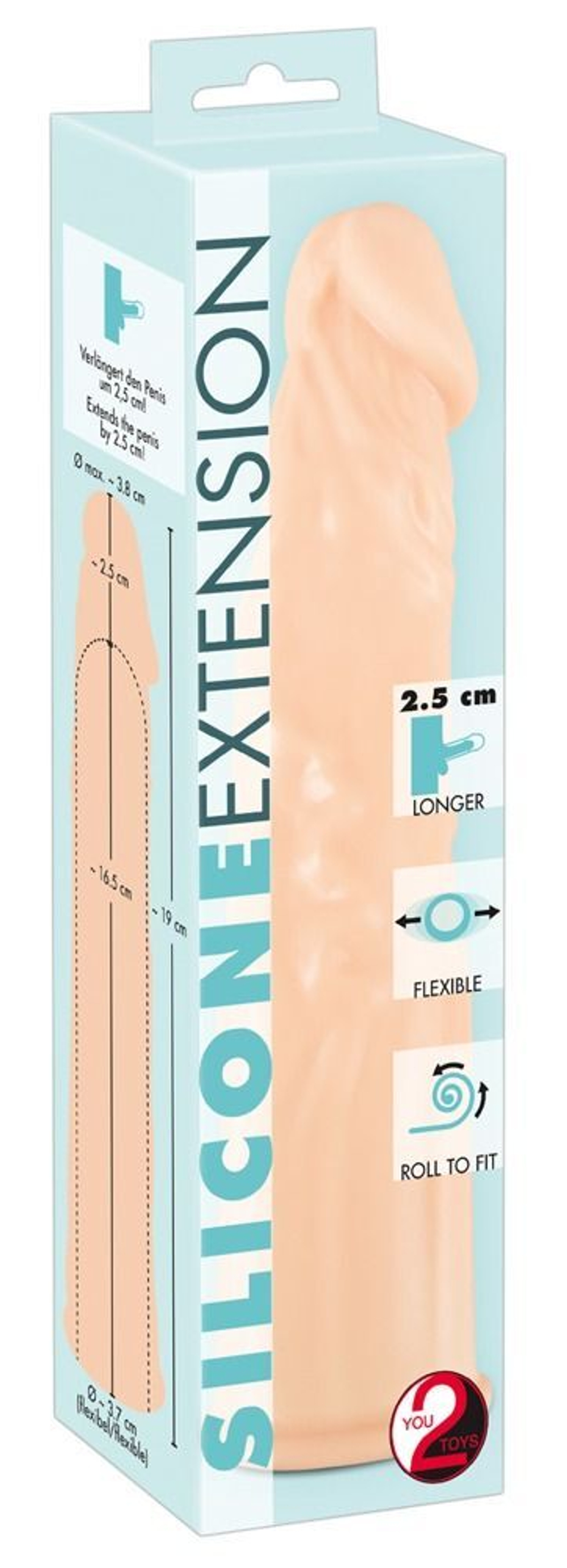 Телесная насадка-удлинитель silicone extension - 19 см.
